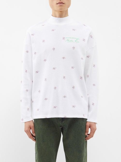 Martine Rose - Logo-print Basketweave-cotton T-shirt - Mens - White Multi