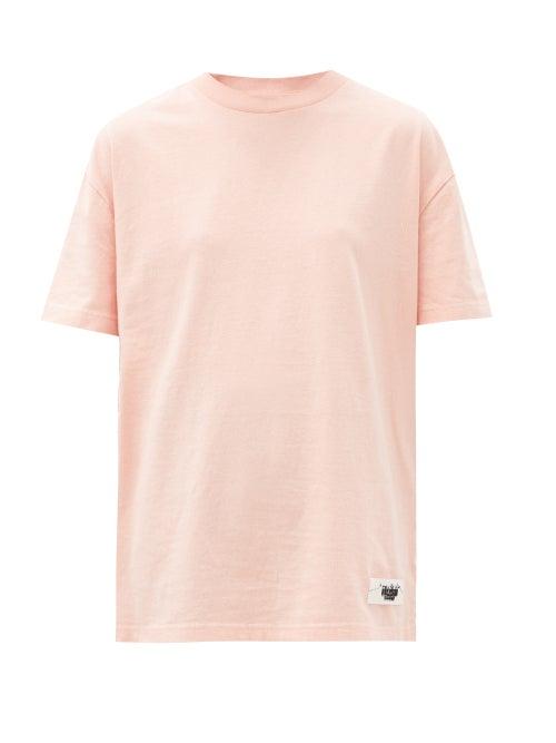 Matchesfashion.com Acne Studios - Elice Inverse Logo-tab Cotton T-shirt - Womens - Light Pink