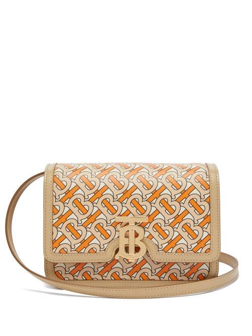 Matchesfashion.com Burberry - Tb Print Leather Cross Body Bag - Womens - Orange Multi