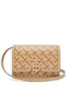 Matchesfashion.com Burberry - Tb Print Leather Cross Body Bag - Womens - Orange Multi