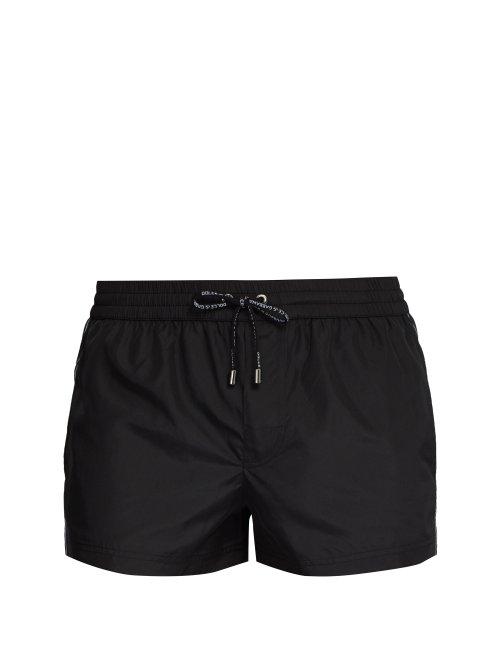 Matchesfashion.com Dolce & Gabbana - Logo Side Trim Technical Swim Shorts - Mens - Black