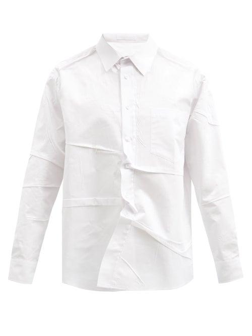 Matchesfashion.com Bianca Saunders - Creased-effect Cotton-poplin Shirt - Mens - White