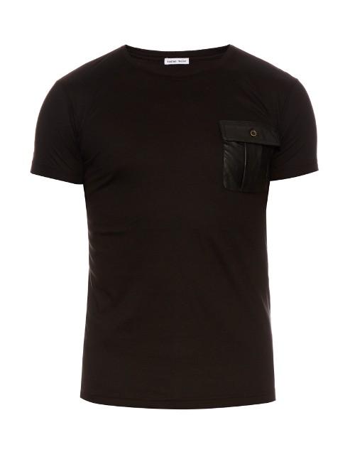 Tomas Maier Leatherette-patch Cotton T-shirt