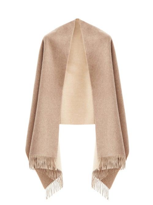 Matchesfashion.com Johnston's Of Elgin - Reversible Fringed Cashmere-twill Stole - Womens - Beige