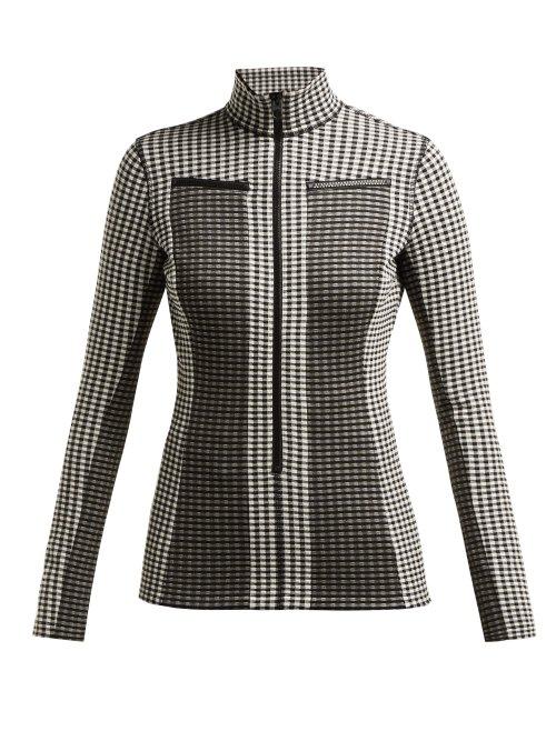 Matchesfashion.com Proenza Schouler Pswl - Gingham Jersey Top - Womens - Black White