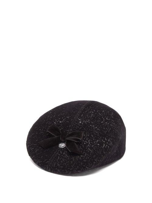 Stephen Jones - St Germain Flocked Net Cap - Womens - Black