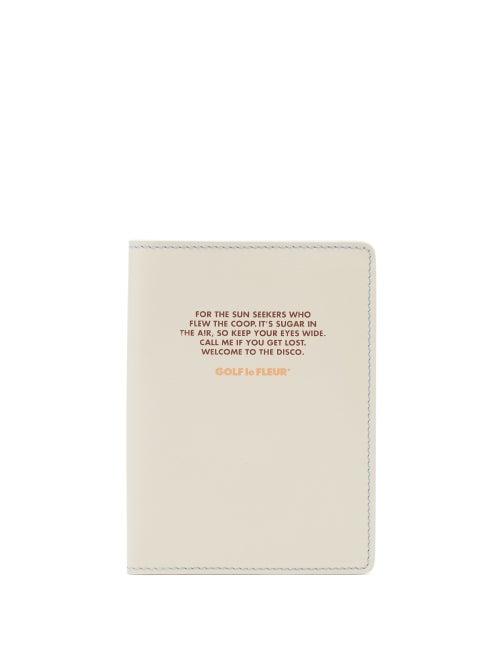 Globe-trotter - X Golf Le Fleur Leather Passport Cover - Mens - Cream