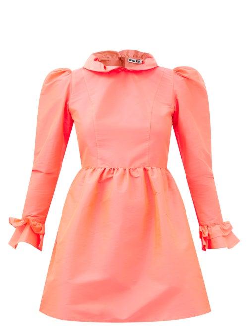 Batsheva - Ruffle-edge Taffeta Mini Dress - Womens - Pink