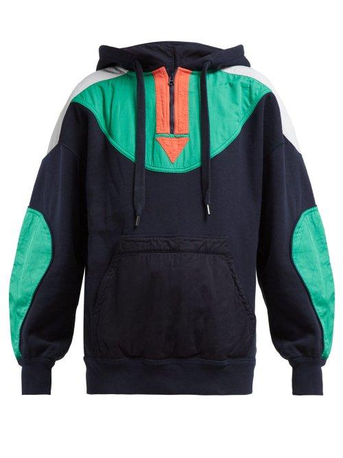 Matchesfashion.com Isabel Marant Toile - Nansel Panelled Cotton Blend Sweatshirt - Womens - Navy Multi