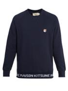 Maison Kitsuné Fox-appliqu And Logo-intarsia Cotton Sweater