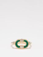 Viltier - Magnetic Diamond, Malachite & 18kt Gold Ring - Womens - Green Gold
