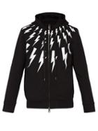 Matchesfashion.com Neil Barrett - Layered Lightning Bolt Hooded Sweatshirt - Mens - Black Multi