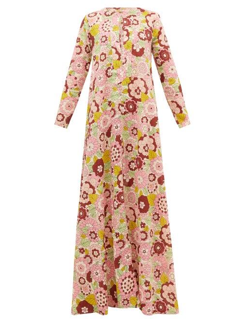 Matchesfashion.com Dodo Bar Or - Nilli Floral-print Cotton Maxi Dress - Womens - Pink Print
