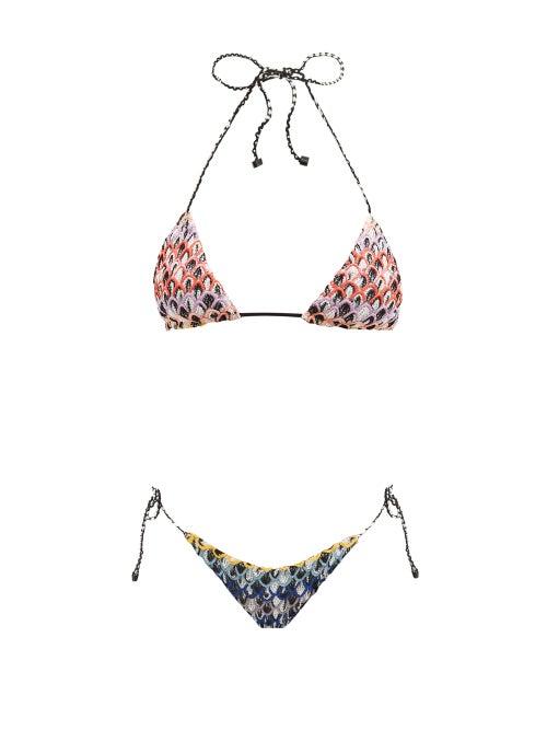 Matchesfashion.com Missoni Mare - Conchiglia Crochet Tide-side Bikini - Womens - Multi
