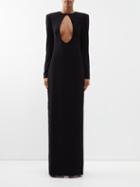 Monot - Cutout Crepe Gown - Womens - Black