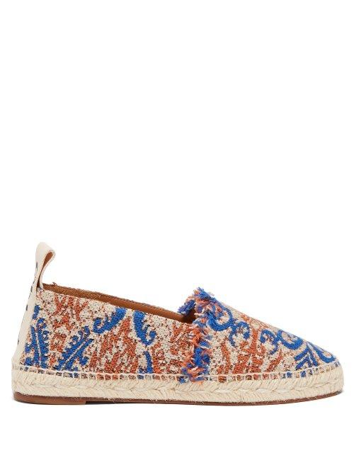 Matchesfashion.com Chlo - Frayed Tapestry Espadrilles - Womens - Blue Multi
