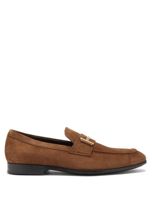 Matchesfashion.com Tod's - T-logo Suede Penny Loafers - Mens - Tan