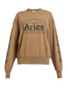 Matchesfashion.com Aries - Logo Print Cotton Sweatshirt - Womens - Green