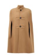 Matchesfashion.com Saint Laurent - Flared Brushed-wool Cape - Womens - Camel