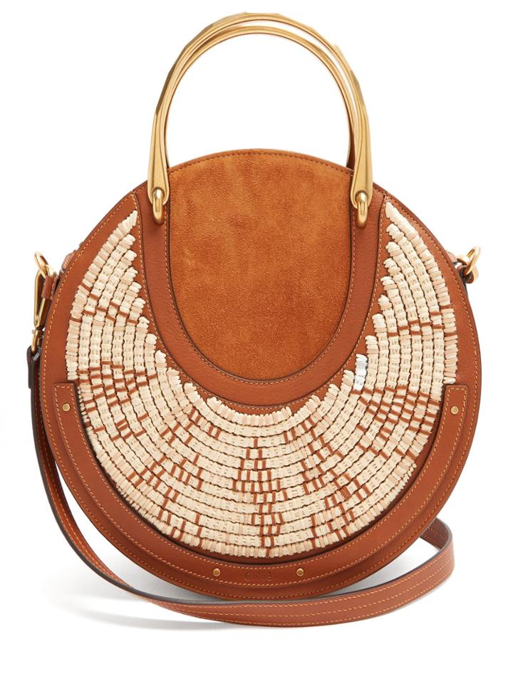 Chloé Pixie Leather And Raffia Cross-body Bag
