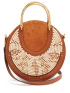 Chloé Pixie Leather And Raffia Cross-body Bag