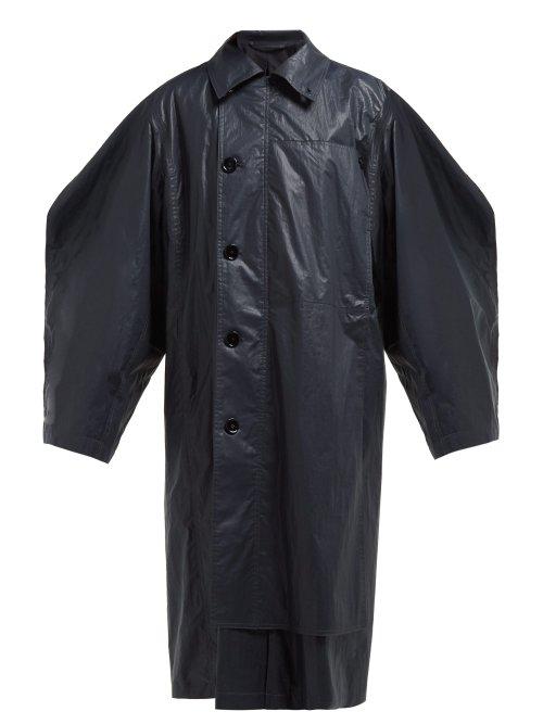 Matchesfashion.com Lemaire - Asymmetric Cotton Trench Coat - Womens - Dark Navy