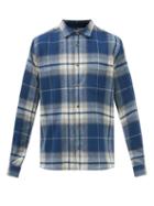 Ymc - Curtis Checked Wool-blend Shirt - Mens - Blue Multi