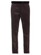 Tom Ford - Velvet-waistband Wool-blend Twill Trousers - Mens - Black