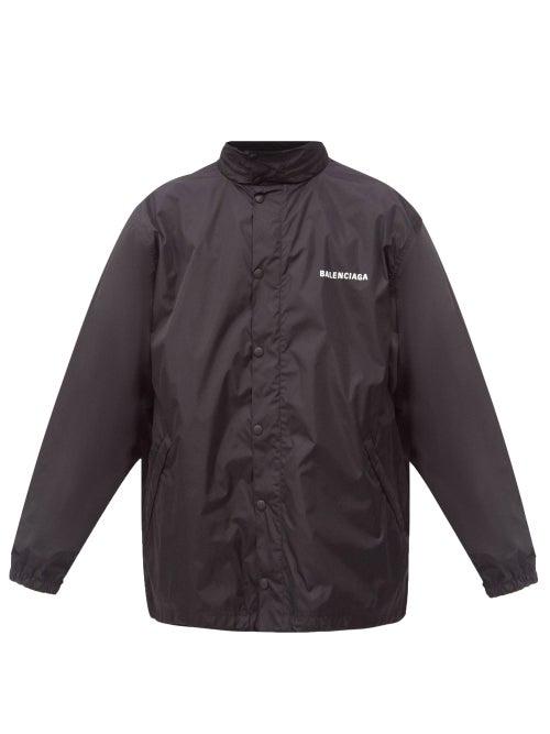 Matchesfashion.com Balenciaga - Defile-print Shell Raincoat - Mens - Black