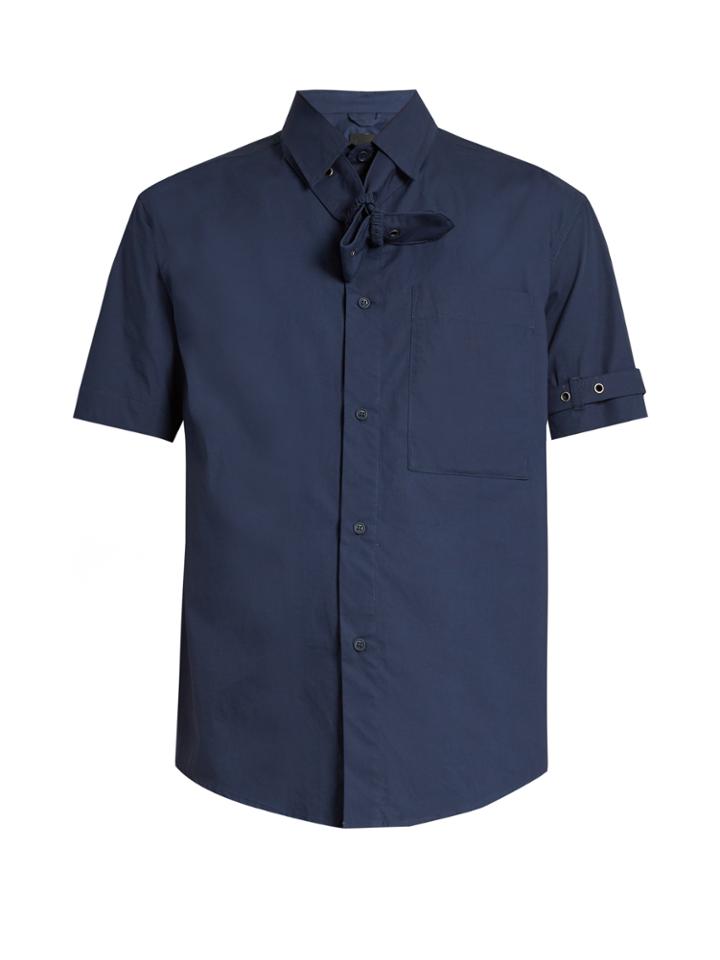 Craig Green Belted Short-sleeved Cotton-poplin Shirt