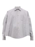 Matchesfashion.com Bless - Cotton Twill Poncho Shirt - Mens - Light Grey