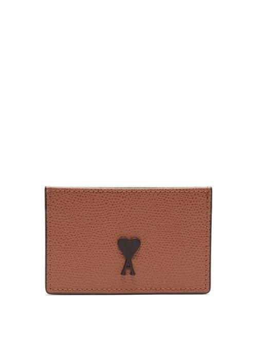 Matchesfashion.com Ami - Logo Patch Leather Cardholder - Mens - Black