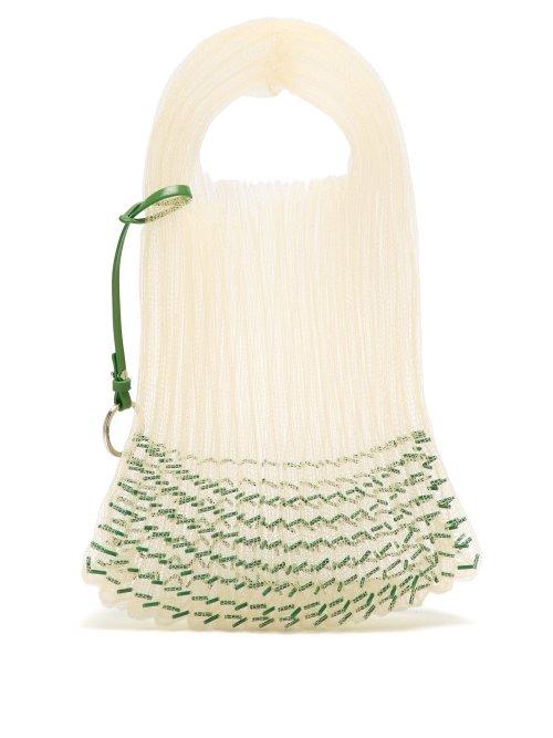 Matchesfashion.com Jil Sander - Bead Embellished Woven Tote - Womens - Green