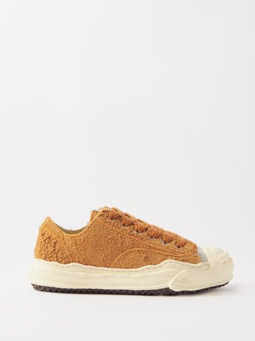 Mihara Yasuhiro - Hank Original Sole Textured-suede Trainers - Mens - White Brown