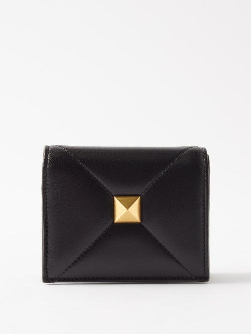 Valentino Garavani - Roman Stud Quilted-leather Bi-fold Wallet - Womens - Black