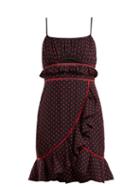 Matchesfashion.com Self-portrait - Cut Out Frilled Mini Dress - Womens - Navy