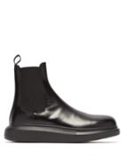Matchesfashion.com Alexander Mcqueen - Exaggerated Sole Leather Chelsea Boots - Mens - Black