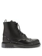 Matchesfashion.com Valentino Garavani - Lace-up Logo-print Leather Boots - Mens - Black