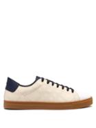 Matchesfashion.com Burberry - Albert Perforated Low Top Leather Trainers - Mens - Cream