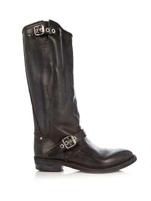 Golden Goose Deluxe Brand Biker-h Distressed-leather Flat Boots