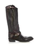 Golden Goose Deluxe Brand Biker-h Distressed-leather Flat Boots