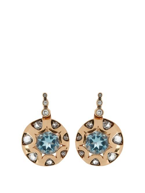 Selim Mouzannar Diamond & Aquamarine Mille Et Une Nuits Earrings