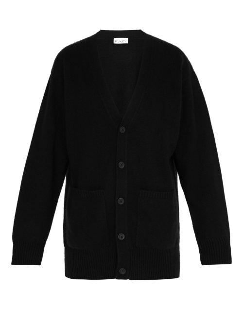 Matchesfashion.com Raey - Long Line Cashmere Grandad Cardigan - Mens - Black