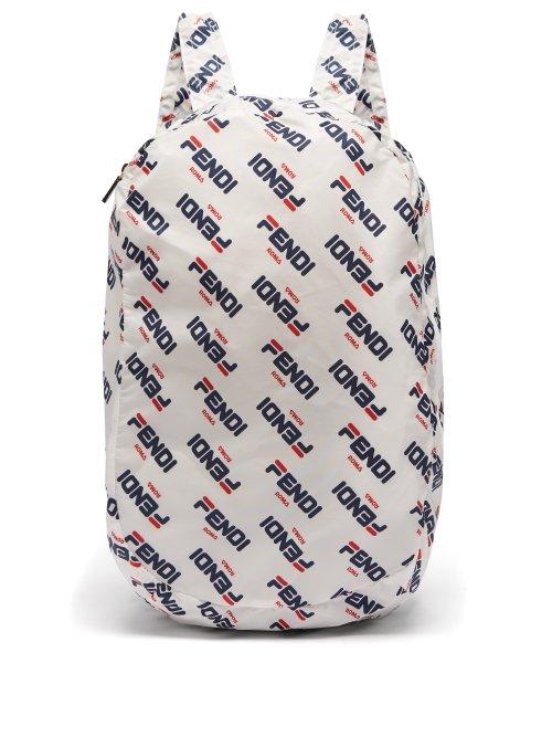 Matchesfashion.com Fendi - Mania Help Leather Bag Charm - Womens - White Multi