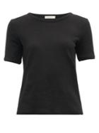 Matchesfashion.com The Row - Leah Ribbed Cotton Blend Jersey T Shirt - Womens - Black