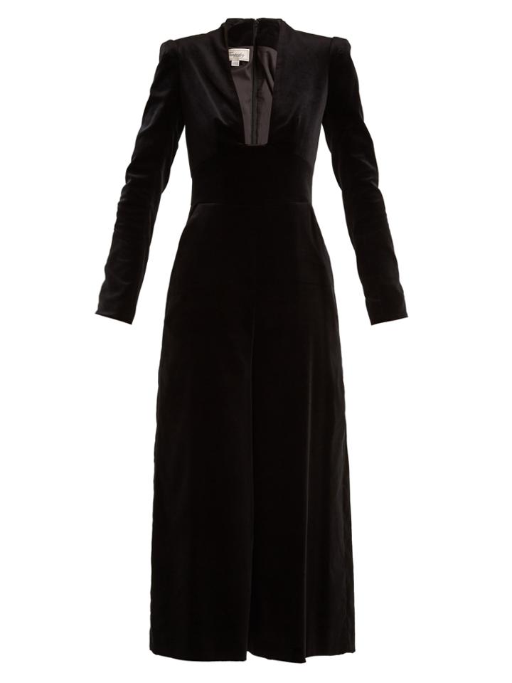 Temperley London Opus Cotton-blend Velvet Jumpsuit