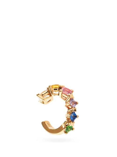 Matchesfashion.com Diane Kordas - Rainbow Diamond, Sapphire & 18kt Gold Ear Cuff - Womens - Multi