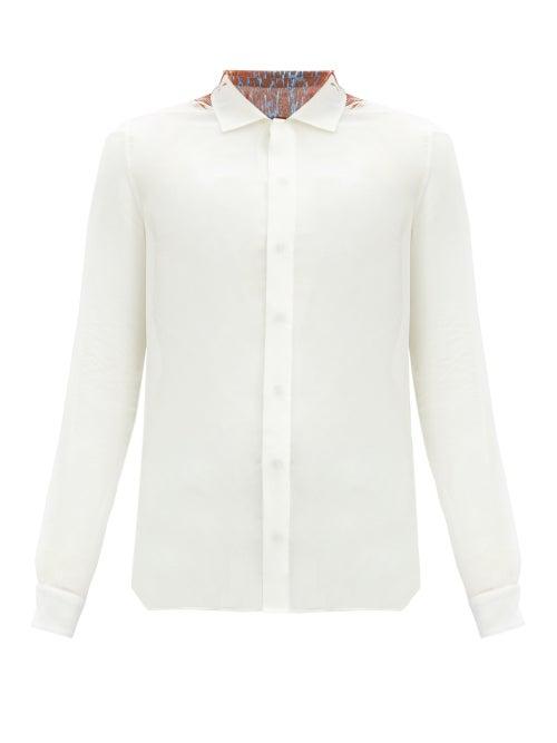Matchesfashion.com Rick Owens - Distorted Leopard-print Silk-crepe Shirt - Mens - White