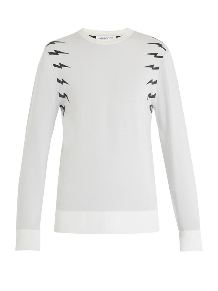 Neil Barrett Lightning Bolt Intarsia Sweater