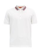Matchesfashion.com Missoni - Striped-collar Cotton-piqu Polo Shirt - Mens - White